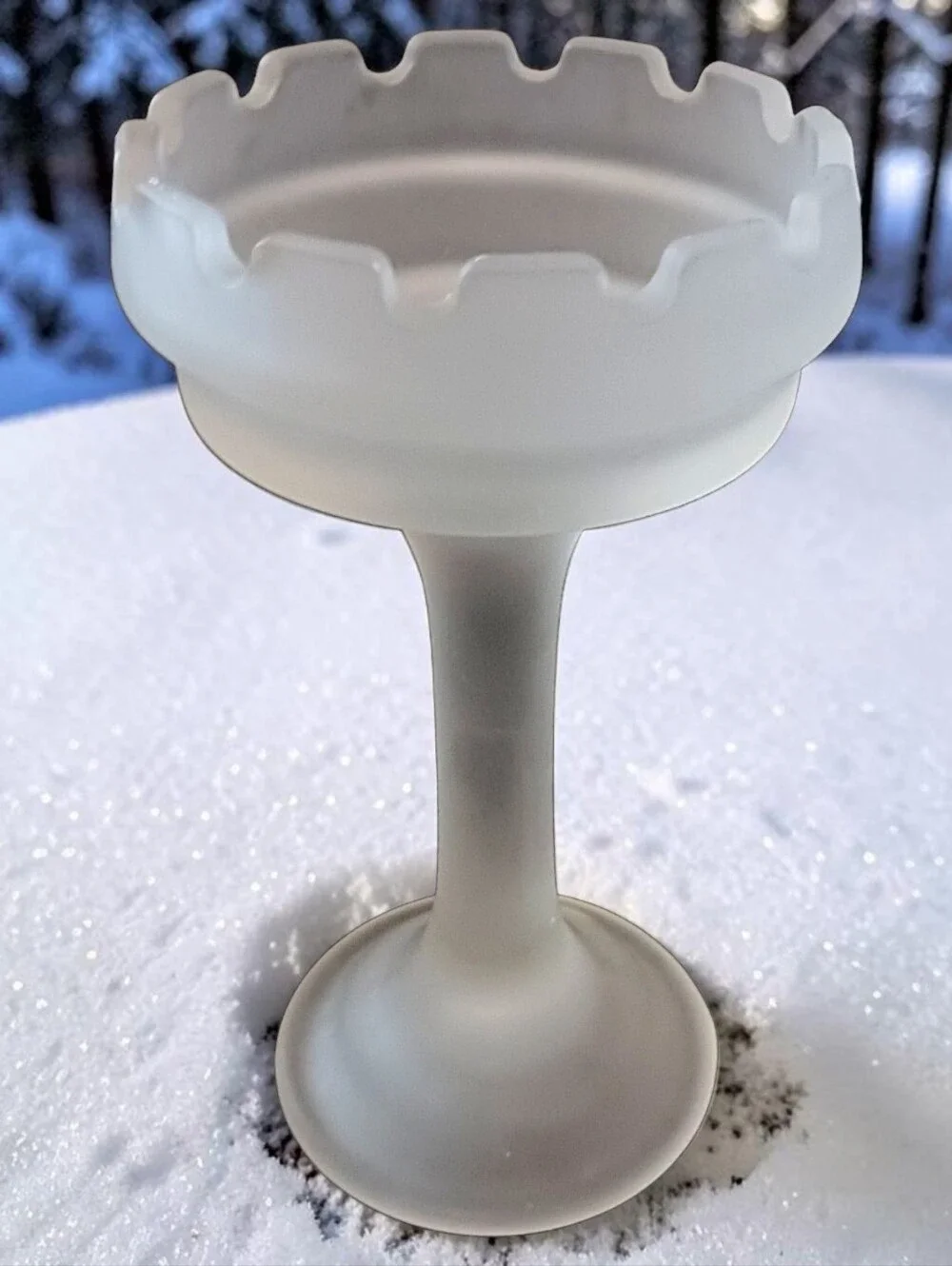 PartyLite Clairmont Frosted Glass Fairy Lamp Base Only White Satin Replacement